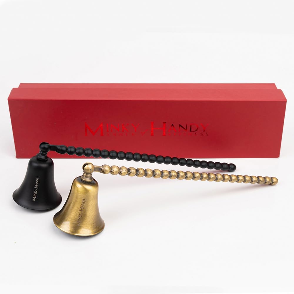Brass Bead Candle Snuffer, Flame Extinguisher with Long Handle, Accessory for Candle Lovers (Antique)