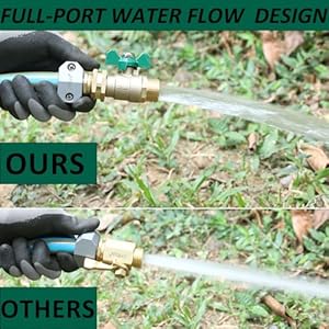 STYDDI Brass Garden Hose Shut Off Valve Full Flow, Heavy Duty 1-Way No Restricted-Flow Water Shut-Off Connector, 3/4” GHT Garden Hose Ball Valve Adapter Coupling, Lawn Hose-end Flow Control Valve STYDDI Brass Garden Hose Shut Off Valve Full Flow Heavy Duty 1 Way No Restricted Flow Water Shut Off Connector 34 GHT Garden Hose Ball Valve Adapter Coupling Lawn Hose end Flow Control Valve