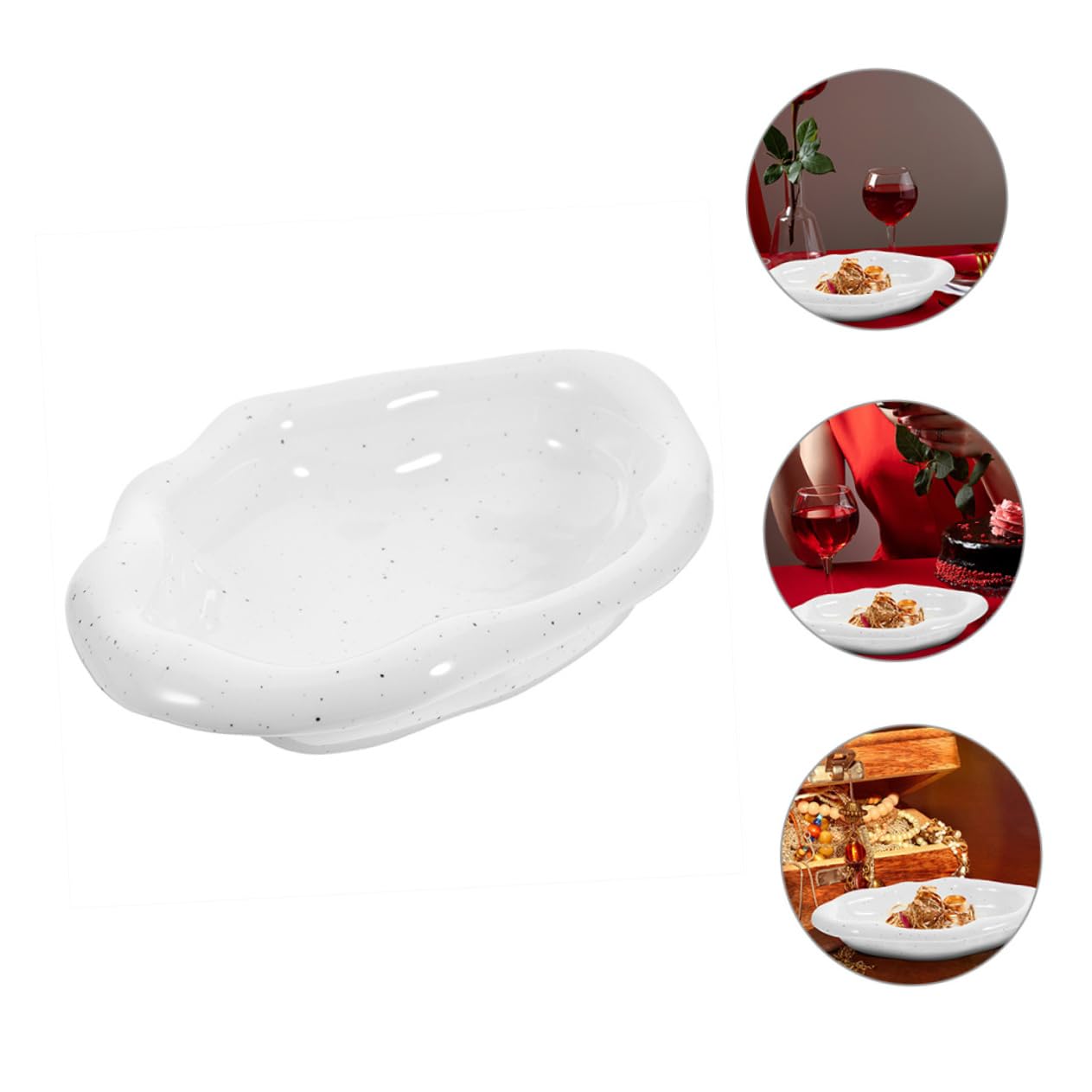 LIFKOME Schmucktablett Aus Keramik Dekorative Ringschale Schmuckteller Für Schlafzimmer Ablage Für Ohrringe Und Ringe Multifunktionales Schmuckhalter-tablett
