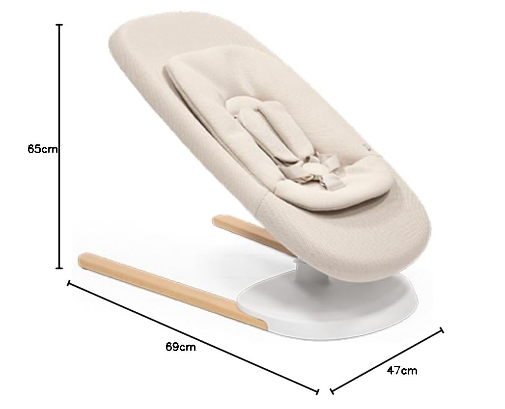 Hamaca y Columpio Stokke Yoga Para Bebés, Arena Clara - Movimiento dual para calmar y estimular a bebés de hasta 11 kg - Incluye cojín para recién nacidos - Tres posiciones ajustables