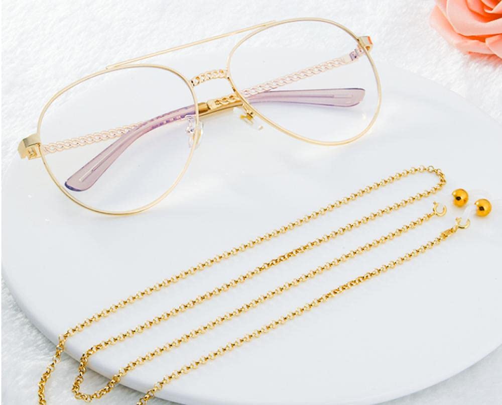 Cadena De Gafas Gafas De Sol Cadena Correa Gafas Cuerda Gafas Gafas Cadena Plateado Cordón Hembra Literario Retro Cadena Simple Cuerda Colgando Cuello Cuello Antideslizante-Dorado