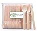 POPCO 250-Piece Disposable Wooden Cutlery Set: 100 forks, 100 knives, 50 spoons, 6.5” Length, 100% All-Natural, Eco-Friendly, Biodegradable, and Compostable - Because Earth is Awesome!