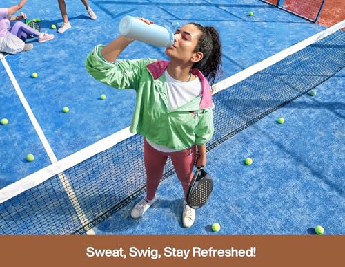 Image of POWCAN 40 oz Insulated Water Bottle with 2-in-1 Straw and Spout Lid, Keep Cold 24H, Leak-Proof, BPA-Free, Double Wall Stainless Steel Water Bottle for Sports, Gym, Travel, and School (Mocha)
