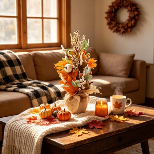 Image of Fall Wreath Table Tree Autumn Wreaths Thanksgiving Decorations