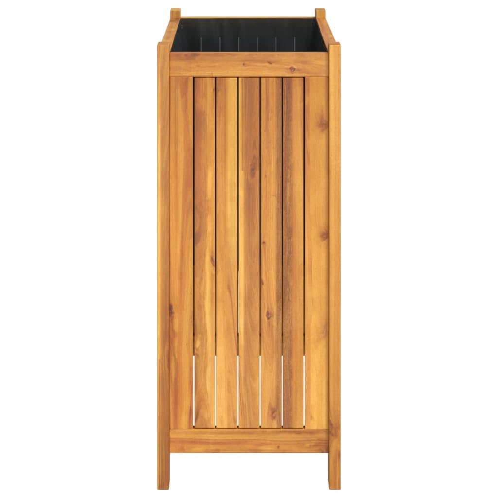 vidaXL Jardinière avec Doublure, Lit Surélevé, Bac à Fleurs, Pot de Plantes, Boîte à Fleurs Jardin Patio Terrasse, 54x31x75 cm Bois Massif d'Acacia