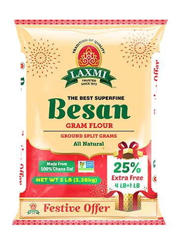 Laxmi Brand, Harina Besan, Gramos molidos, todo natural, harina de Besan Gram superfina, garbanzos molidos, sin gluten, oferta festiva, producto de
