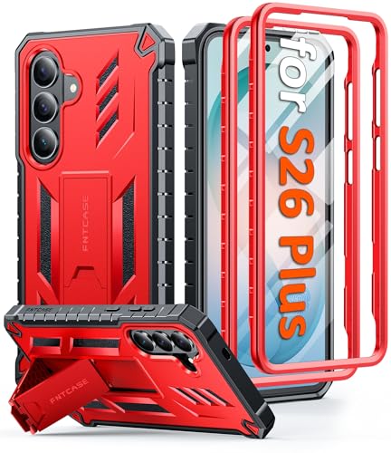 Coque Samsung S26+ anti-chute militaire avec béquille de support et double cadre de protection