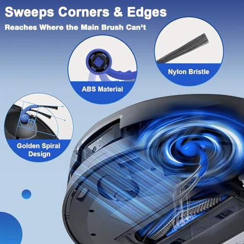 Image of HASTHIP 9Pcs Set Replacement Parts Compatible with ECOVACS Deebot N50 PRO Omni, Complete Robot Vacuum Spare Parts Set with Main Roller Brush, HEPA Filters, Side Brushes, Dust Bags, Washable Mop Pads