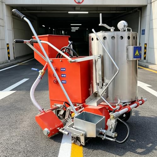 Thermoplastic Marking Machine Hand Push Hot Melt Line Striper with Insulated Tank for Parking Lot Zebra Crossing and Municipal Road Construction