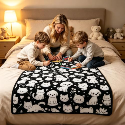Couverture coloriable idée cadeau originale Plaid à peindre soi-même