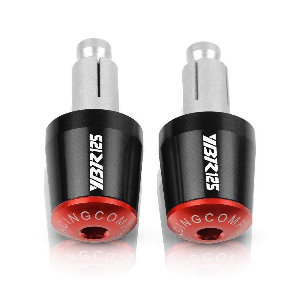 Poignées de moto CNC en aluminium rouge pour guidon de Yamaha YBR 125 finitions premium