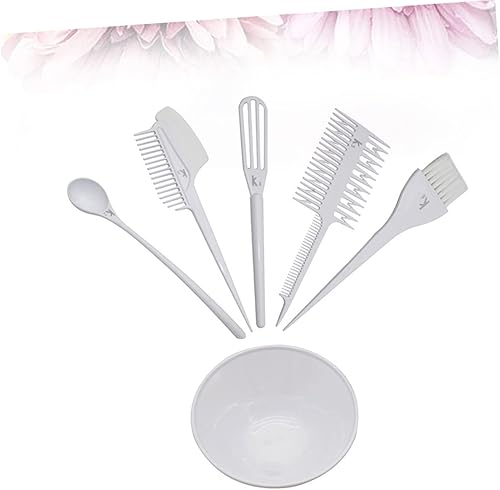Miniatura 6 de Juego de 6 piezas de batidor para colorear el cabello, set de peine de tinte para el cabello, tazón de tinte para el cabello, herramientas de teñido