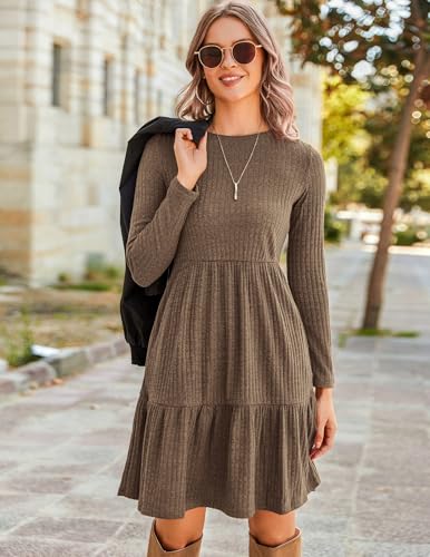 Zeagoo-Vestido-de-Mujer-de-Manga-Larga-y-Cuello-Redondo-para-Otono-con-Bolsillos-Elegante-Vestidos-hasta-la-Rodilla-Invierno Zeagoo-Vestido-de-Mujer-de-Manga-Larga-y-Cuello-Redondo-para-Otono-con-Bolsillos-Elegante-Vestidos-hasta-la-Rodilla-Invierno