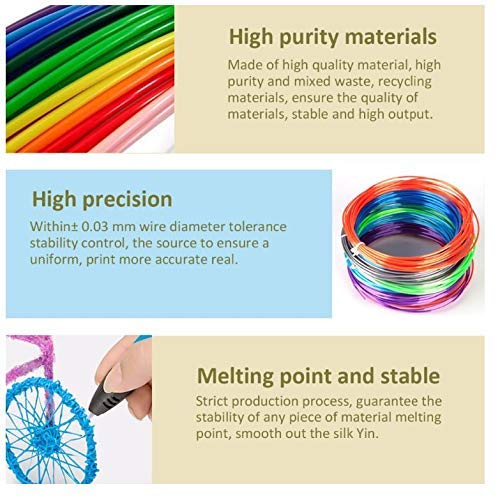Image of URANUS 16 Colors x 5 mtr 3D Pen Filament Refills 1.75 mm PLA Pack (16)