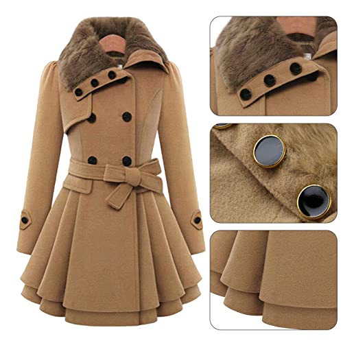 maiduoduo01 Casaco de inverno, trench coat feminino com cinto trespassado, outono, inverno, estilo c