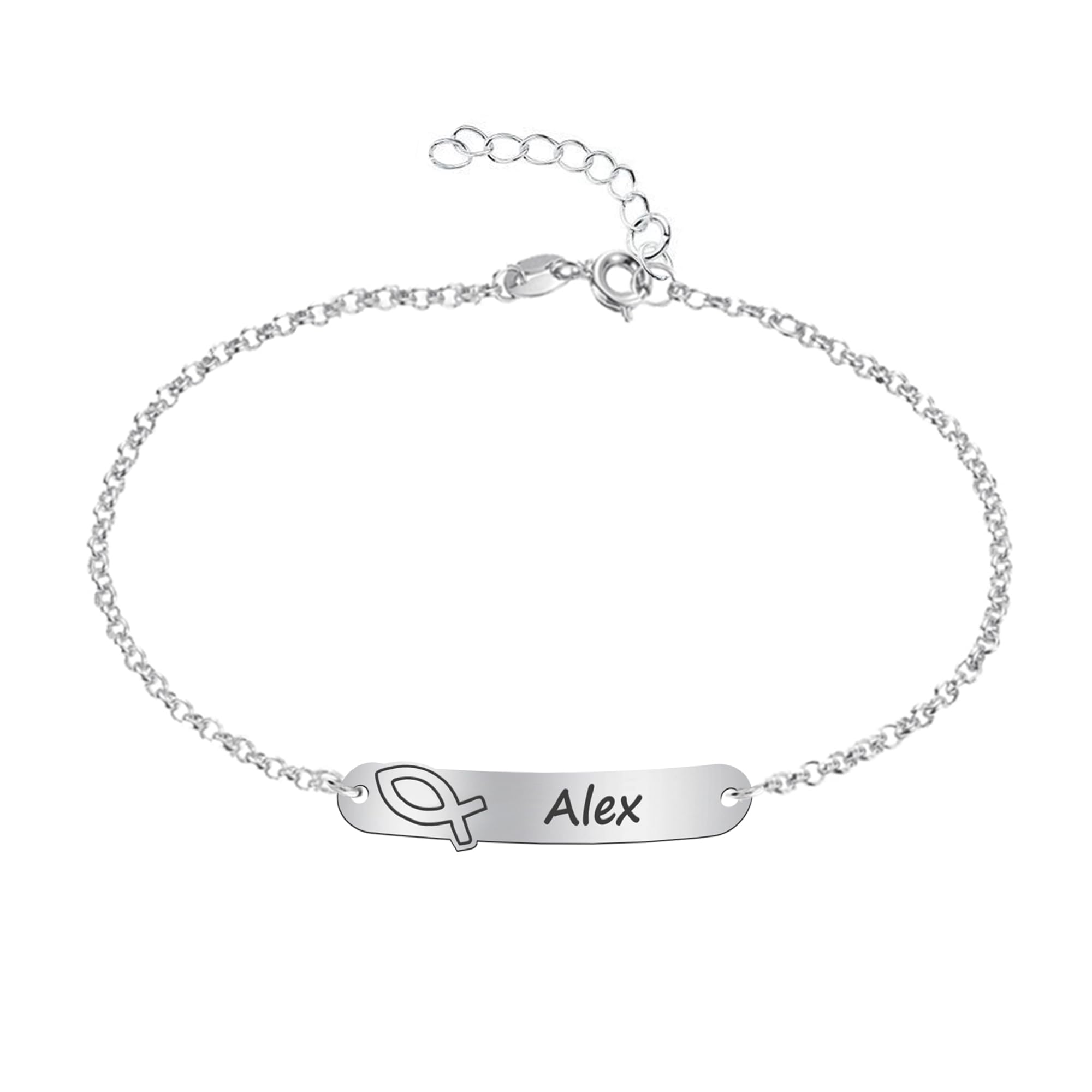 Pulsera Comunión Niña Personalizada - Esclava plata con Motivo Religioso y Grabación - Regalo perfecto