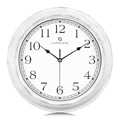 Lafocuse 12 Inch Silent Vintage White Wall Clocks Battery Operated for Bedroom, Rustic Kitchen Wall photo Lafocuse 12 Inch Silent Vintage White Wall Clocks Battery Operated for Bedroom, Rustic Kitchen Wall