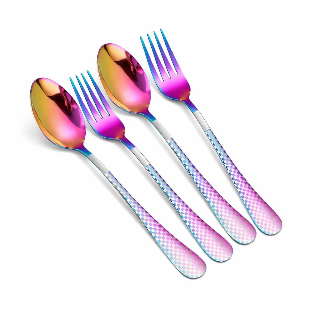 Matte Black Spoon & Fork Set - Stainless Steel Cutlery -26 Matte Black Spoon & Fork Set - Stainless Steel Cutlery -26