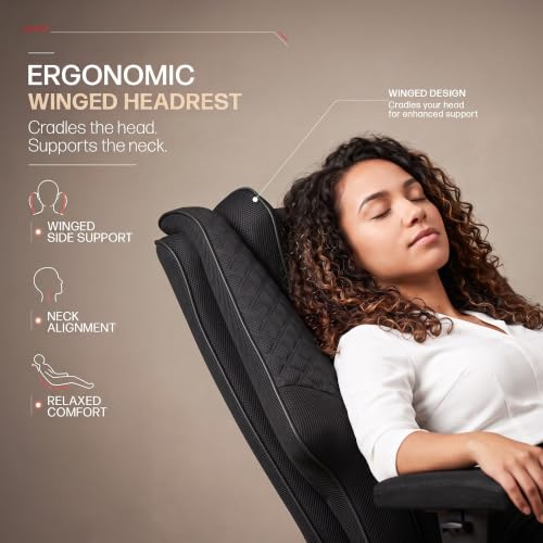 Image of DROGO Majestic Ergonomic Office Chair for Work & Home 400LBS | Big and Tall Boss Chair for Office with High Cushion, Lumbar Support, Padded Armrest, 135 Recline & Footrest,1 Yr Warranty (Black)
