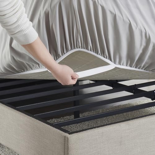 Image of Hearth & Harbor Extra Deep Pocket Twin Fitted Sheet - Fits 18 to 24 Inch Mattress - Ultra Soft 1800 Microfiber, Wrinkle-Free & Breathable - Hotel Luxury Fitted Sheet Only, Light Grey