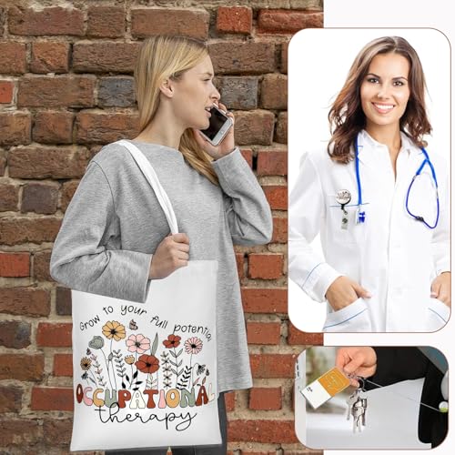 Occupational Therapy Gifts, Occupational Therapy Bag, 4 Pcs That Can Be Given to Professional Medical Practitioner, Including Tote Bag, Makeup Bag, Key Chain and Badge Holder to Show Your Appreciation - Image 6