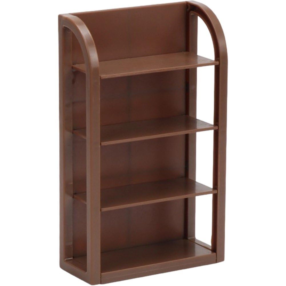Sanfly Brown 1: 12 Dollhouse Miniature Storage Rack Mini Shoe Rack 4 Tier Shelves Storage Shelf House Furniture Decor