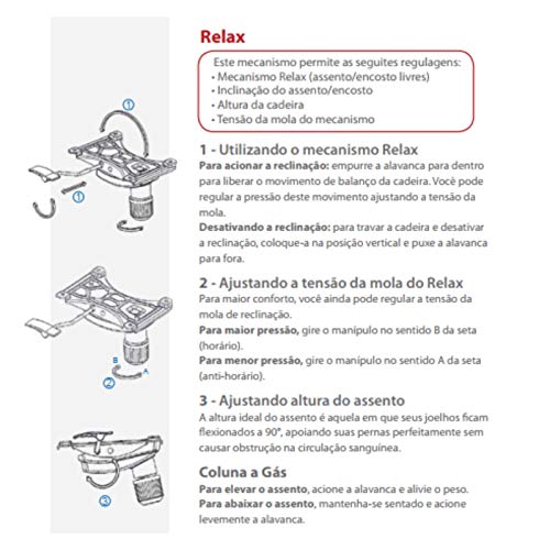 Cadeira Escritório Day Presidente CompreAlegre Giratória Reclínio