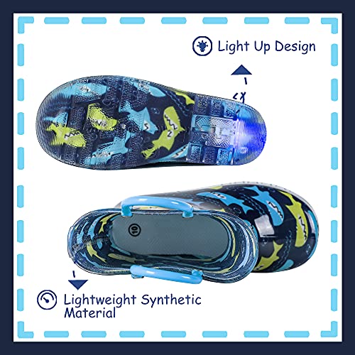 Image of Outee Toddler Kids Adorable Lightwight Waterproof Rain Boots Light Up by Steps