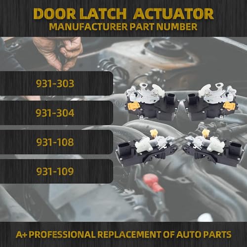 Image of Dasbecan 4 Pcs Door Lock Actuator Motor Compatible with Chevy Silverado Tahoe Suburban 1500 GMC Sierra Yukon XL Cadillac Escalade 2007-2009 Replaces 931-303 931-304 931-108 931-109 4 Doors Latch Kit