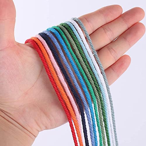 Image of ecofynd 50 Meters Red Colour Cotton Cord, Colour Dori for Wall Hanging Plant Hanging Craft Making, Natural Thread Rope for Handmade Plant Hanger (Cord-RED)