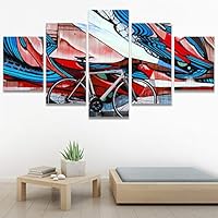 SIGNWIN 5 Panel Canvas Wall Art Modern Art Decorative Decorative Elements Digital Art Multicolor Patterns Urban for Home Decorations Ready to Hang - 60
