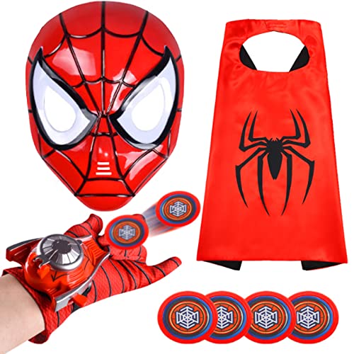 AODAI Kids Superhero Capes and LED Mask - Superhero Toys and Gloves- Superhero Role Play Toy Set