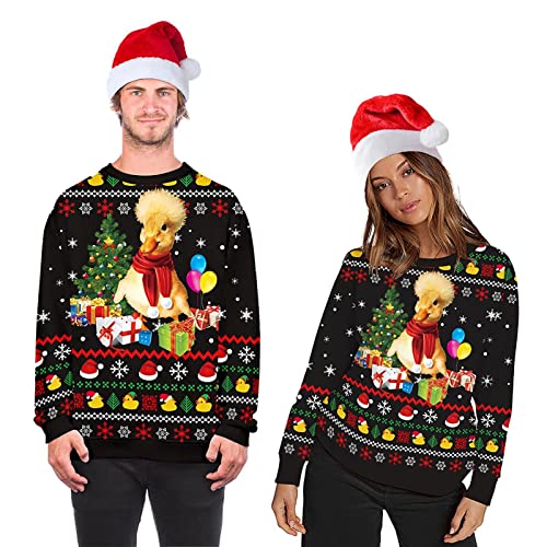 Natal Crewneck Moleton Com Capuz | Roupa casual de pulôveres para clima frio com mangas compridas -