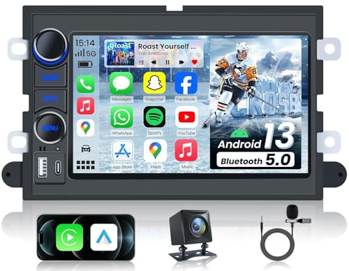 4Core+64G ROM 5G WiFi Upgrade Car Radio for Ford F150 2004-2008: 7'' 1280x800 IPS HD Touchscreen Head Unit Replacement Wireless Carplay Android Backup Camera Bluetooth FM SWC