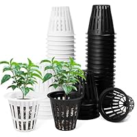 Huucozn 50 Stück Hydrokultur Netztöpfe 5.5cm Kunststoff Hydroponics Netztopf Hydrokultur Pflanzen net Mesh Topfpot Pflanzkorb Teich Netztopf Pflanzkörbe für Teichpflanzen für Hydroponics Supplies