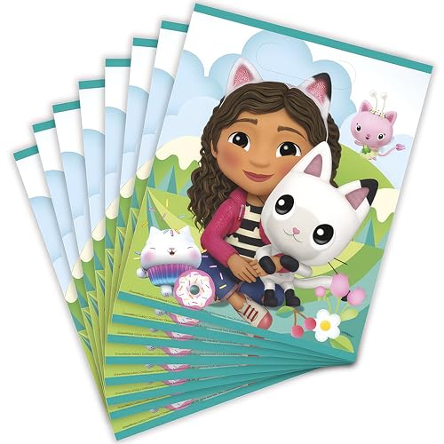 Unique Gabby's Dollhouse Multi-color Plastic Loot Bags (Pack of 8...
