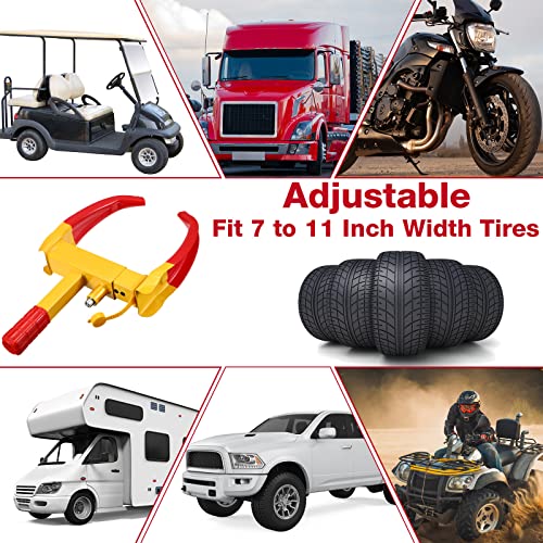 Aoriher 2 Pcs Wheel Lock For Cars, Heavy Duty Trailer Wheel Lock Universal Security Tire Lock Anti Theft Lock For Vehicles Boot Suv Atv Boat Motorcycle Golf Cart Deterrent thumb #3