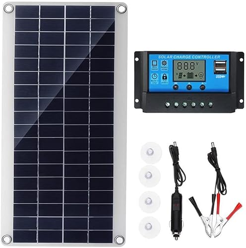 Gvqng Pannelli solari 300W 18V Pannelli solari Flessibili Kit Sistema di silicio monocristallino Modulo fotovoltaico con regolatore di Carica per Camper Nave da Campeggio Viaggio,Solar,20A Controller