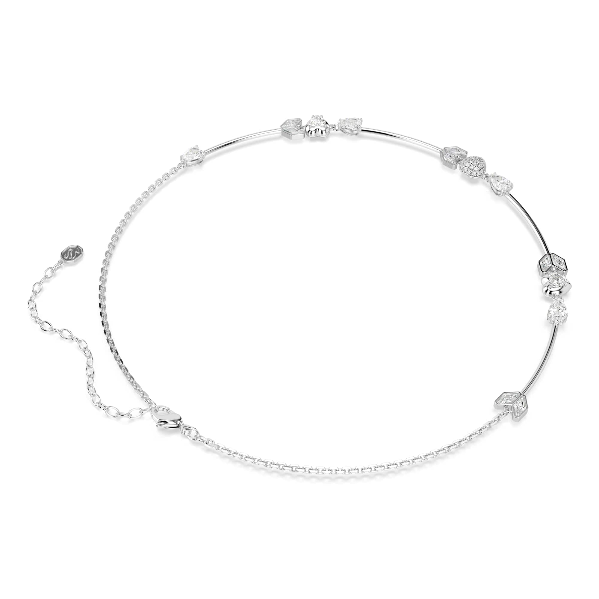 Swarovski Collar Idyllia, Corazón con flecha, Blanco, Baño de rodio
