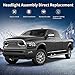 AUTOSAVER88 Headlights Assembly Compatible with 2009-2018 Dodge Ram 1500 2500 3500/2019-2022 Ram 1500 Classic Headlamp Replacement Clear Reflector Passenger and Driver Side (Only for Quad Models)