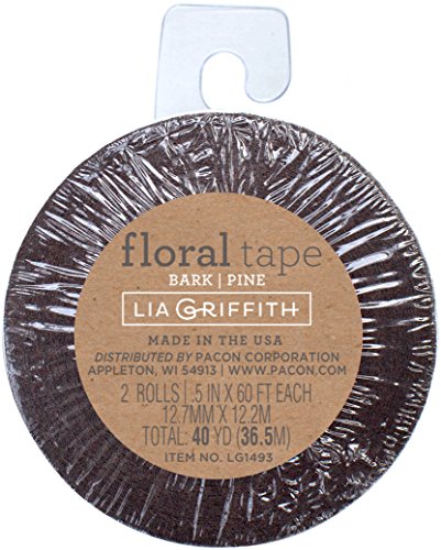 Lia Griffith PLG1493 Craft Stem Tape, Bark and Pine, 40 Total Yards, 2 Pack