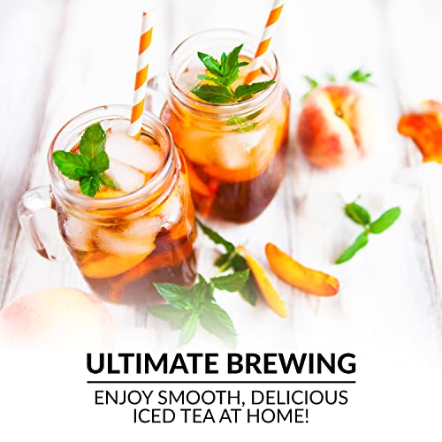 Image of Nostalgia CLIT3PLSAQ Classic Retro 3-Quart Iced Tea & Coffee Brewing System With Double-Insulated Pitcher, Auto Shut-Off, Perfect For Cold Lattes, Lemonade Flavored Water,Includes Reusable Filter,Aqua