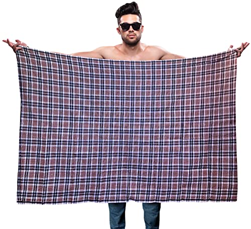 Mayaka786 Sarong pour homme | Lungi | 100 % coton | non cousu | marron, marron, taille unique Cover