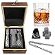 Ghazpmuk Whisky Gläser Set, Whisky Steine Set, Whiskey Geschenke für Männer, Whiskey Set Geschenk Mit 4 Whiskey Steine, 1 Whiskey Gläser, Eiszange, Untersetzer, Samtbeutel, für Geburtstag Vatertag