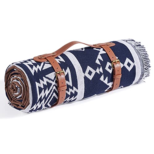 Tiny Land Picnic Blankets, 2 in1 Double Layer Waterproof Mat + Blanket, Foldable Beach Mat,Outdoor Blanket, Portable Camping Blanket, Extra Large Beach Mat, for Camping Park Beach Grass Whit