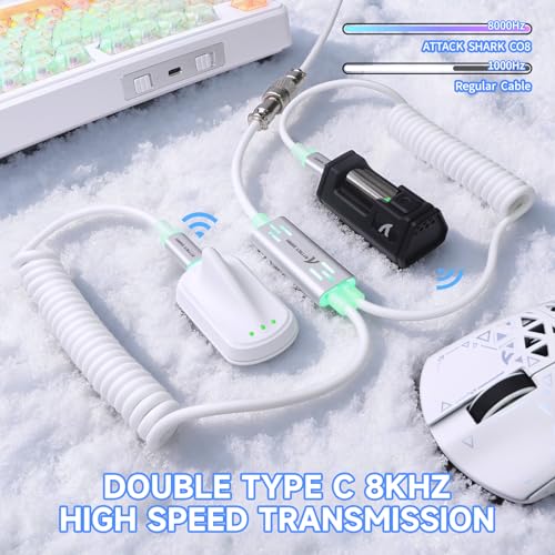 Cable de teclado USB-C mecánico para juegos con carga rápida 8K y luces 3