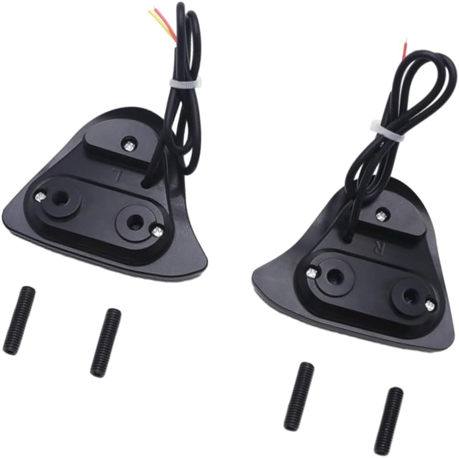 MACHSWON Rearview Mirror Base Plate with LED Turn Signal Light, LED Signal Lighting Mirror Block Off Base Plate, Compatible with Yamaha YZF-R1 2015-2024, 2 PCS (Black)