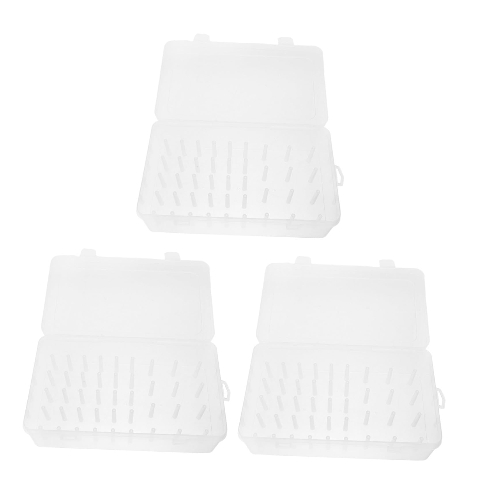 3piezas Caja De Almacenamiento De Hilo De Coser Transparente Con Carretes Para Bordado y Costura Para Viajes y Aficionados Al Bricolaje
