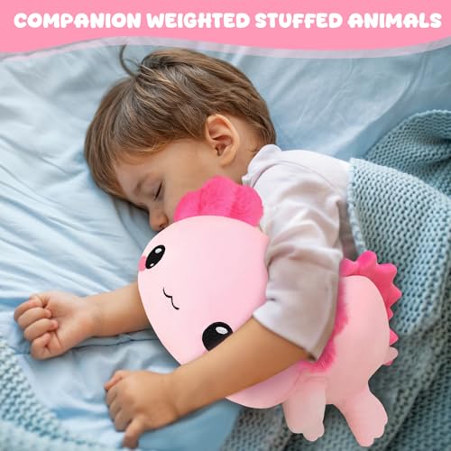 Xfrog Weighted Axolotl Plush, Großes Stofftier Gegen Ängste, Rosa Axolotl-Stoffspielzeug, Süße Umarmungs-Wurfkissenpuppe Für Jungen, Mädchen, Freundinnen, 35CM