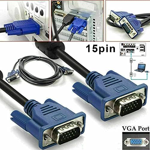 Auroh VGA to VGA Cable 2.8m,15 pin 1080P Full HD SVGA/VGA Male to Male Monitor Extension Lead for Computer PC Laptops TV Projectors